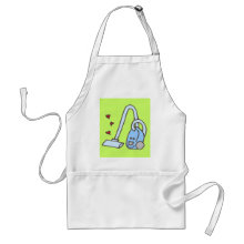 Vacuum Cleaner with Hearts Aprons