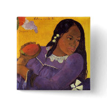 'Vahine No Te Vi' - Paul Gauguin Button by SolPacifico 'Vahine No Te Vi' - Paul Gauguin Button