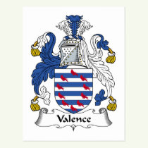 Valence Family Crest Postcard