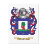 Valencia Family Crest (Coat of Arms) Post Card