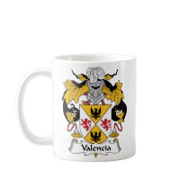 Valencia Family Crest mugs by coatsofarms Valencia Family Crest mugs