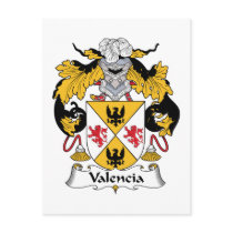 Valencia Family Crest Post Cards