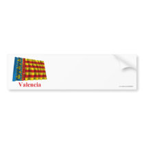 Valencia waving flag with name bumper stickers