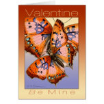Valentine 2 abstract purple red butterflies card