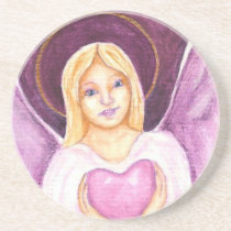 Valentine Angel with Heart Coasters coasters