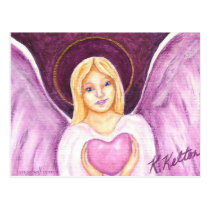 Valentine Angel with Heart Postcard postcards
