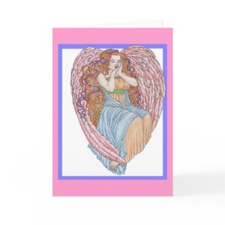 Valentine Angel with purple border card