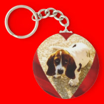 Valentine Bassett Hound keychains