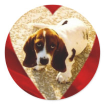 Valentine Bassett Hound stickers by mydoggieworld Valentine Bassett Hound stickers
