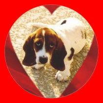 Valentine Bassett Hound stickers
