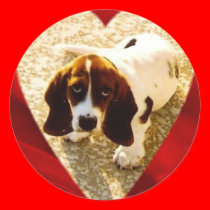 Valentine Bassett Hound stickers