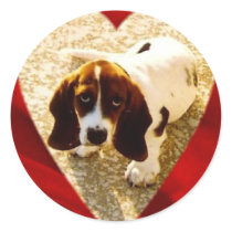 Valentine Bassett Hound stickers by mydoggieworld Valentine Bassett Hound stickers