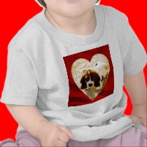 Valentine Bassett Hound t-shirts