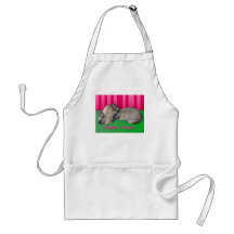 Valentine be mine, I love you, two bunnies Aprons