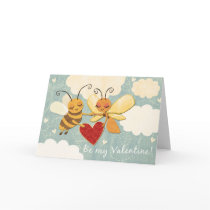 Valentine Bee & Butterfly Greeting Card