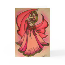 Valentine Belly Dancer Greeting Card by LacyChenault Valentine Belly Dancer Greeting Card