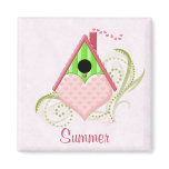 Valentine Birdhouse Magnet with Background