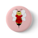 Valentine Bumble Bee Button