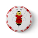 Valentine Bumble Bee Button