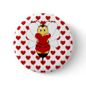 Valentine Bumble Bee Button