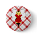 Valentine Bumble Bee Button
