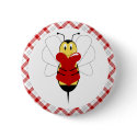 Valentine Bumble Bee Button