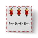 Valentine Bumble Bee Button