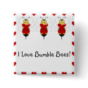 Valentine Bumble Bee Button