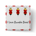 Valentine Bumble Bee Button