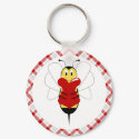 Valentine Bumble Bee Keychain