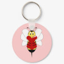 Valentine Bumble Bee Keychain