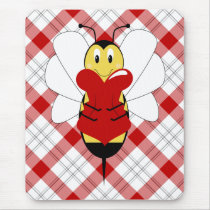 Valentine Bumble Bee Mousepad mousepads