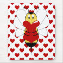 Valentine Bumble Bee Mousepad