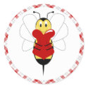 Valentine Bumble Bee Sticker