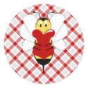 Valentine Bumble Bee Sticker