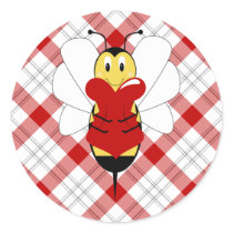 Valentine Bumble Bee Sticker