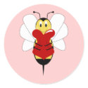 Valentine Bumble Bee Sticker