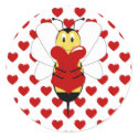 Valentine Bumble Bee Sticker