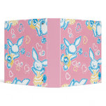 Valentine Bunnies in Pink 3 Ring Binder