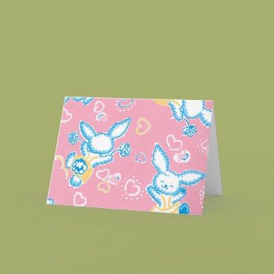 Valentine Bunnies in Pink Greeting Cards Zazzle_card Valentine Bunnies in Pink Greeting Cards Zazzle_card