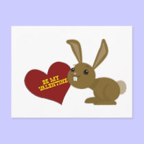 valentine bunny postcards