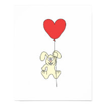 valentine bunny with heart balloon posters