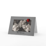 valentine, card, gardenia, heart, red, sentiment,