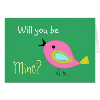 Valentine card funny bird