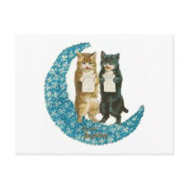 Valentine Cats on A Blue Flower Moon postcards