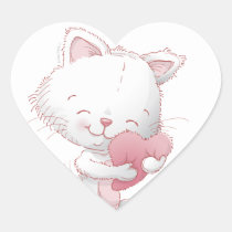 Valentine cats stickers