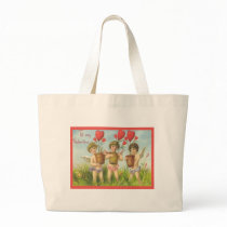 Valentine Cherubs with Heart Flower Pots bags by vintagegiftmall Valentine Cherubs with Heart Flower Pots bags