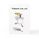 Valentine Chicken with Bunny Hat! card