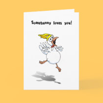 Valentine Chicken with Bunny Hat! cards by graphicdoodles Valentine Chicken with Bunny Hat! cards