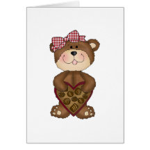 valentine chocolates girl bear cards